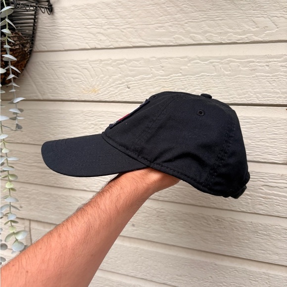 TOMMY HILFIGER big logo patch baseball hat cap black adjustable black - Picture 5 of 6